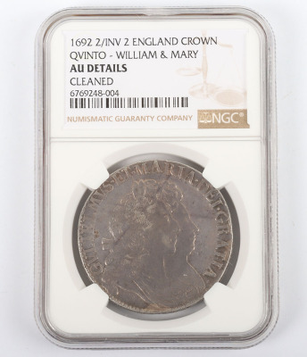 NGC Ð William & Mary (1689-94), Crown 1692 2/inv 2 - 5