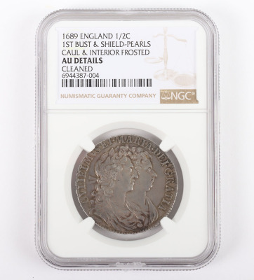 NGC - William & Mary (1689-94), Halfcrown, 1689 - 6