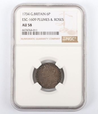 NGC Ð George II (1727-1760), Sixpence, 1734 - 3