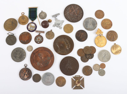 A selection of coinage and medals, varying periods, including BUNC sets, British Virgin Islands proof set, commemorative crowns, 1835 One Rupee, Small Victoria silver Jubilee medal