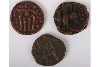 Three ancient coins including Islamic civic copper Falus