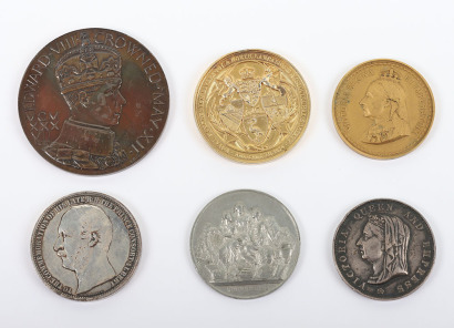 A group of Victorian and later GB medallions including 1887 Jubilee silver medal