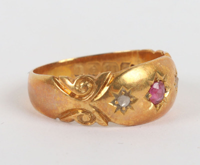 An 18ct gold, diamond and ruby ring - 2