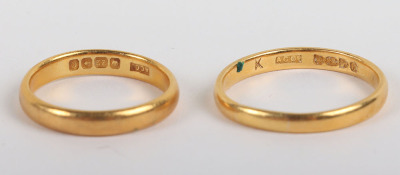 Two 22ct gold wedding bands - 2