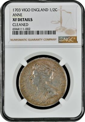 NGC &ETH; Anne (1702-14), Halfcrown, 1703 VIGO, pre-Union - 5