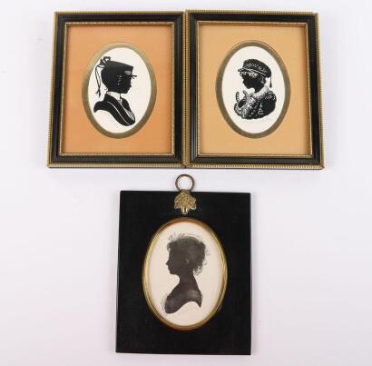 Three 20th century silhouette portraits