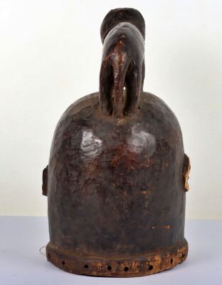 An African carved full helmet mask, possibly Ngontang from Gabon - 3