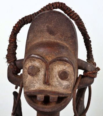 A carved African Ambete Reliquary figure mask helmet - 6