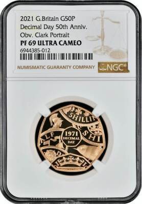 NGC Ð Elizabeth II (1952-2022), 50p Decimal Day 50th Anniversary, 2021 - 2