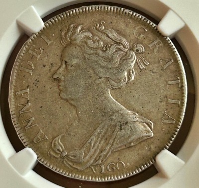 NGC &ETH; Anne (1702-14), Halfcrown, 1703 VIGO, pre-Union - 3