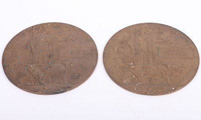 A Pair of Great War Memorial Plaques to the Pendlebury Brothers from Astley, Manchester - 2