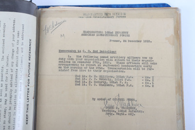 WW1 American Officers Medal and Paperwork Grouping of 2nd Lieutenant Thomas C Chalmers 26th Yankee Division - 14