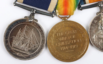 A Great War Naval Long Service Medal Group of 4, HMS COLUMBINE - 8