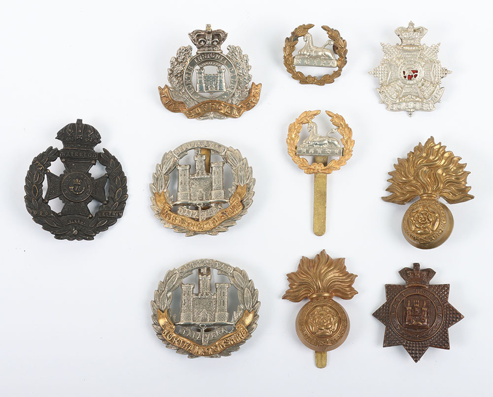 Grouping Of Early British Infantry Regiment Cap Badges