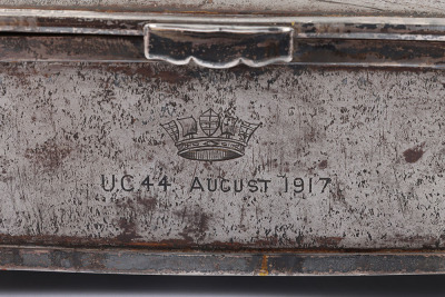 WW1 Steel Cigarette Box Made from Material Salvaged from Imperial German U-Boat UC44 - 2