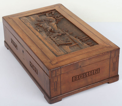 Imperial Russian Carved Memorial of War Box by P. Hvostov - 3