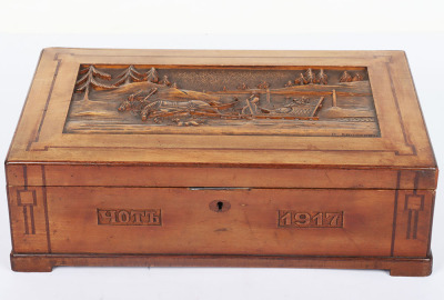 Imperial Russian Carved Memorial of War Box by P. Hvostov - 6