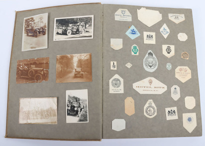 Unusual Photograph Album Early 20th Century with Collection of International Envelope Seals and Addresses