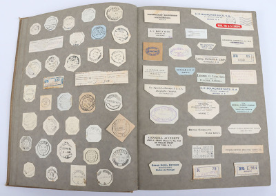 Unusual Photograph Album Early 20th Century with Collection of International Envelope Seals and Addresses - 4