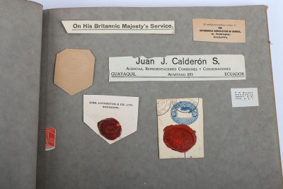 Unusual Photograph Album Early 20th Century with Collection of International Envelope Seals and Addresses - 9