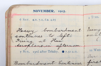 Historically Important Great War Diary Grouping of Timothy Goddard Elliott from 1914-1918, Covering Many of the Major Actions of WW1 including the Battle of the Somme in 1916, Where he went Over The Top with 9th Battalion City of London Queen Victoria Rif - 20