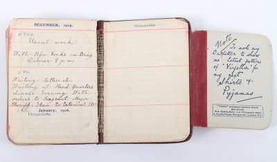 Historically Important Great War Diary Grouping of Timothy Goddard Elliott from 1914-1918, Covering Many of the Major Actions of WW1 including the Battle of the Somme in 1916, Where he went Over The Top with 9th Battalion City of London Queen Victoria Rif - 23