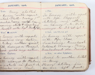 Historically Important Great War Diary Grouping of Timothy Goddard Elliott from 1914-1918, Covering Many of the Major Actions of WW1 including the Battle of the Somme in 1916, Where he went Over The Top with 9th Battalion City of London Queen Victoria Rif - 25