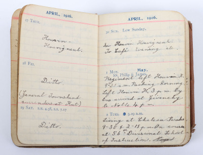 Historically Important Great War Diary Grouping of Timothy Goddard Elliott from 1914-1918, Covering Many of the Major Actions of WW1 including the Battle of the Somme in 1916, Where he went Over The Top with 9th Battalion City of London Queen Victoria Rif - 26