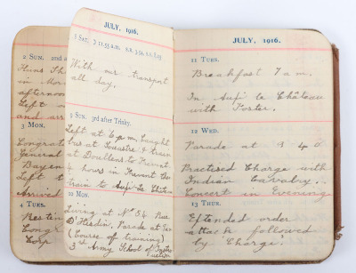 Historically Important Great War Diary Grouping of Timothy Goddard Elliott from 1914-1918, Covering Many of the Major Actions of WW1 including the Battle of the Somme in 1916, Where he went Over The Top with 9th Battalion City of London Queen Victoria Rif - 33