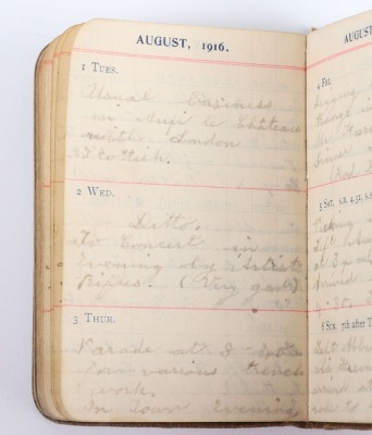 Historically Important Great War Diary Grouping of Timothy Goddard Elliott from 1914-1918, Covering Many of the Major Actions of WW1 including the Battle of the Somme in 1916, Where he went Over The Top with 9th Battalion City of London Queen Victoria Rif - 35