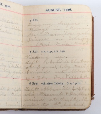 Historically Important Great War Diary Grouping of Timothy Goddard Elliott from 1914-1918, Covering Many of the Major Actions of WW1 including the Battle of the Somme in 1916, Where he went Over The Top with 9th Battalion City of London Queen Victoria Rif - 36