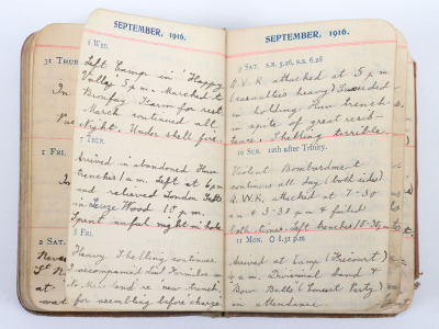 Historically Important Great War Diary Grouping of Timothy Goddard Elliott from 1914-1918, Covering Many of the Major Actions of WW1 including the Battle of the Somme in 1916, Where he went Over The Top with 9th Battalion City of London Queen Victoria Rif - 39