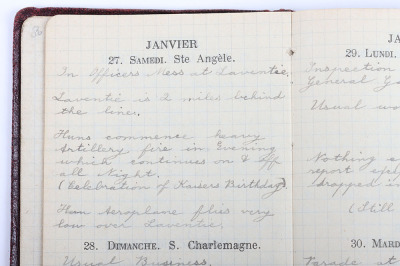 Historically Important Great War Diary Grouping of Timothy Goddard Elliott from 1914-1918, Covering Many of the Major Actions of WW1 including the Battle of the Somme in 1916, Where he went Over The Top with 9th Battalion City of London Queen Victoria Rif - 44