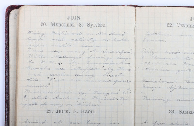 Historically Important Great War Diary Grouping of Timothy Goddard Elliott from 1914-1918, Covering Many of the Major Actions of WW1 including the Battle of the Somme in 1916, Where he went Over The Top with 9th Battalion City of London Queen Victoria Rif - 49