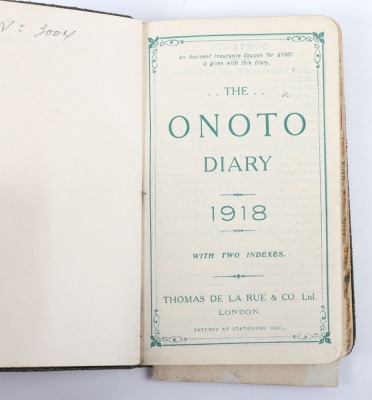 Historically Important Great War Diary Grouping of Timothy Goddard Elliott from 1914-1918, Covering Many of the Major Actions of WW1 including the Battle of the Somme in 1916, Where he went Over The Top with 9th Battalion City of London Queen Victoria Rif - 53