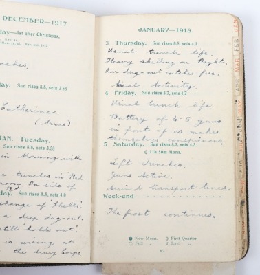 Historically Important Great War Diary Grouping of Timothy Goddard Elliott from 1914-1918, Covering Many of the Major Actions of WW1 including the Battle of the Somme in 1916, Where he went Over The Top with 9th Battalion City of London Queen Victoria Rif - 54