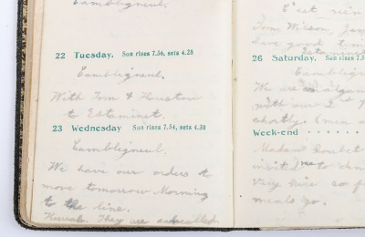 Historically Important Great War Diary Grouping of Timothy Goddard Elliott from 1914-1918, Covering Many of the Major Actions of WW1 including the Battle of the Somme in 1916, Where he went Over The Top with 9th Battalion City of London Queen Victoria Rif - 55