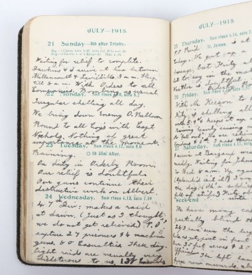 Historically Important Great War Diary Grouping of Timothy Goddard Elliott from 1914-1918, Covering Many of the Major Actions of WW1 including the Battle of the Somme in 1916, Where he went Over The Top with 9th Battalion City of London Queen Victoria Rif - 60