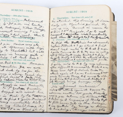 Historically Important Great War Diary Grouping of Timothy Goddard Elliott from 1914-1918, Covering Many of the Major Actions of WW1 including the Battle of the Somme in 1916, Where he went Over The Top with 9th Battalion City of London Queen Victoria Rif - 63