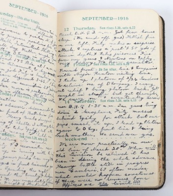 Historically Important Great War Diary Grouping of Timothy Goddard Elliott from 1914-1918, Covering Many of the Major Actions of WW1 including the Battle of the Somme in 1916, Where he went Over The Top with 9th Battalion City of London Queen Victoria Rif - 64