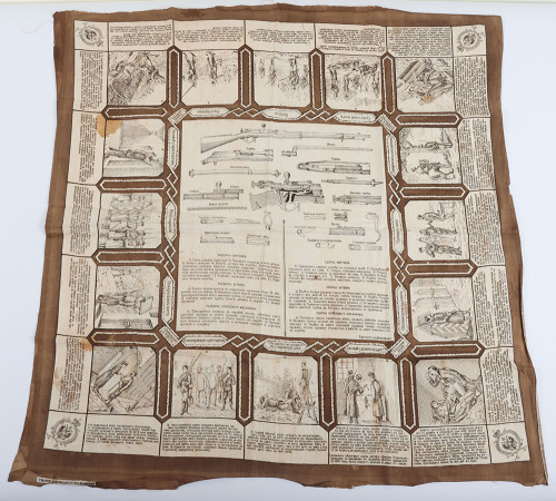 Rare Imperial Russian Printed Instructional Scarf