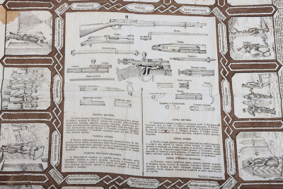 Rare Imperial Russian Printed Instructional Scarf - 2