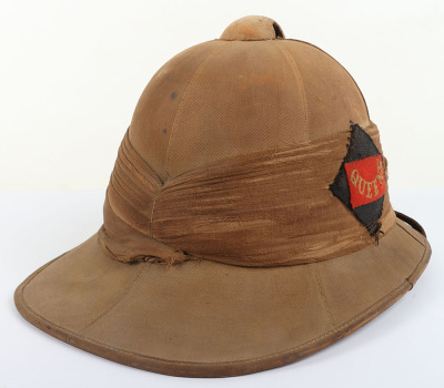 Great War Period Queens Royal West Surrey Regiment Other Ranks Foreign Service Helmet - 4