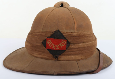 Great War Period Queens Royal West Surrey Regiment Other Ranks Foreign Service Helmet - 5