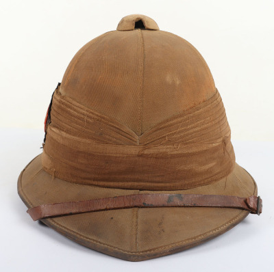 Great War Period Queens Royal West Surrey Regiment Other Ranks Foreign Service Helmet - 8