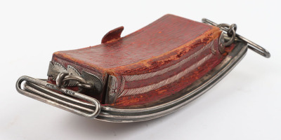 Hallmarked Silver Denbighshire Hussars Yeomanry Officers Cross Belt Pouch - 6