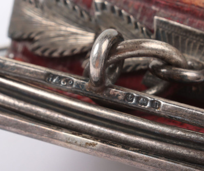 Hallmarked Silver Denbighshire Hussars Yeomanry Officers Cross Belt Pouch - 7