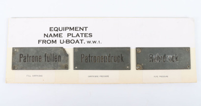 3x WW1 German U-Boat Engine Room Plaques