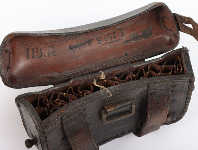 Pair of Wurttemberg M-1887 Ammunition Pouches Regimentally Marked 119th Regiment - 4
