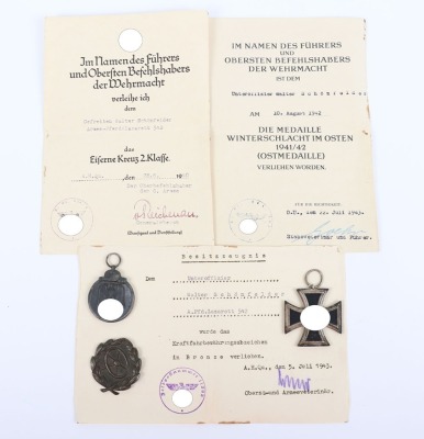 WW2 German Iron Cross 2nd Class Award and Citation Grouping
